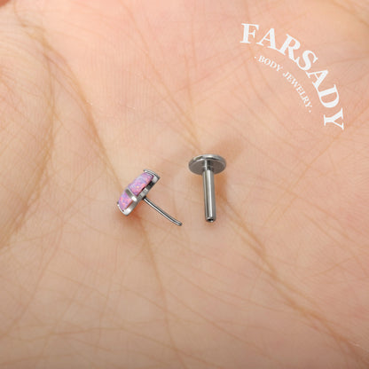 Opal Nebula - F136 Titanium Purple Opal Replacement Tops / Fits Threadless Ear Studs
