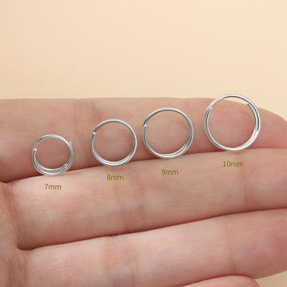 Double Wire - 925 Silver Spiral Hoop / Fit 20G Nose Ring Helix Earlobe Conch Earring