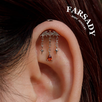 Ruby Vesper - Sterling Silver Push In Stud