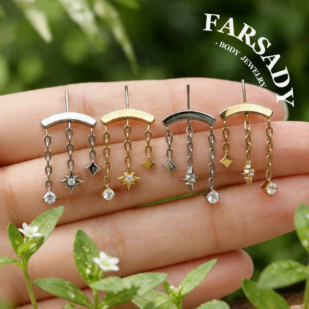 Celestial Frost- Sterling Silver Push In Stud