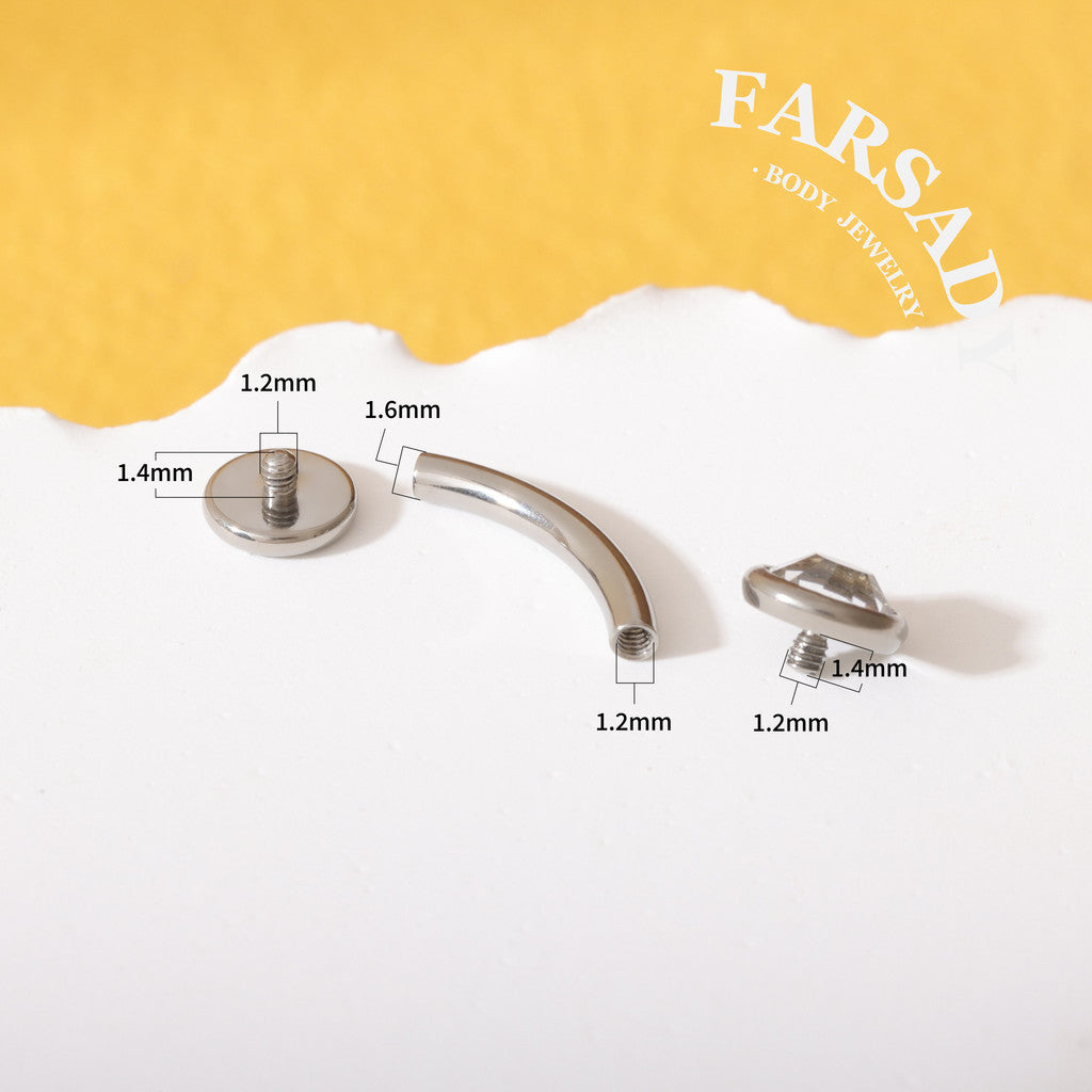 Replacement Belly Button Flat Back Bar, 14G Titanium Internally Threaded 6mm 8mm 10mm 12mm 14mm 16mm Navel Bar, DIY Body Jewelry Supplies