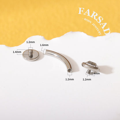 Replacement Belly Button Flat Back Bar, 14G Titanium Internally Threaded 6mm 8mm 10mm 12mm 14mm 16mm Navel Bar, DIY Body Jewelry Supplies