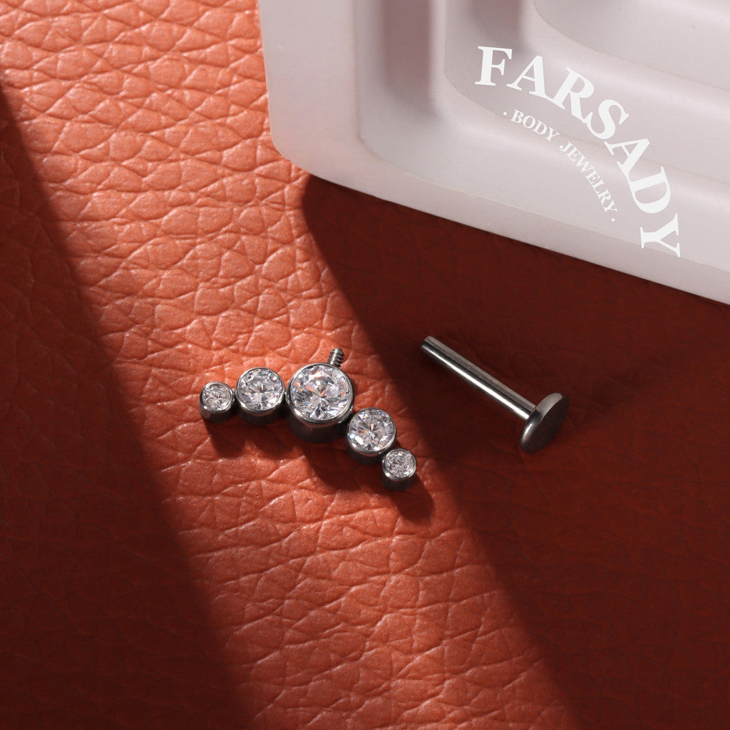 Stellar Arch - F136 Titanium Internally Threaded Stud / Fits Vertical Helix Hidden Rook Earring