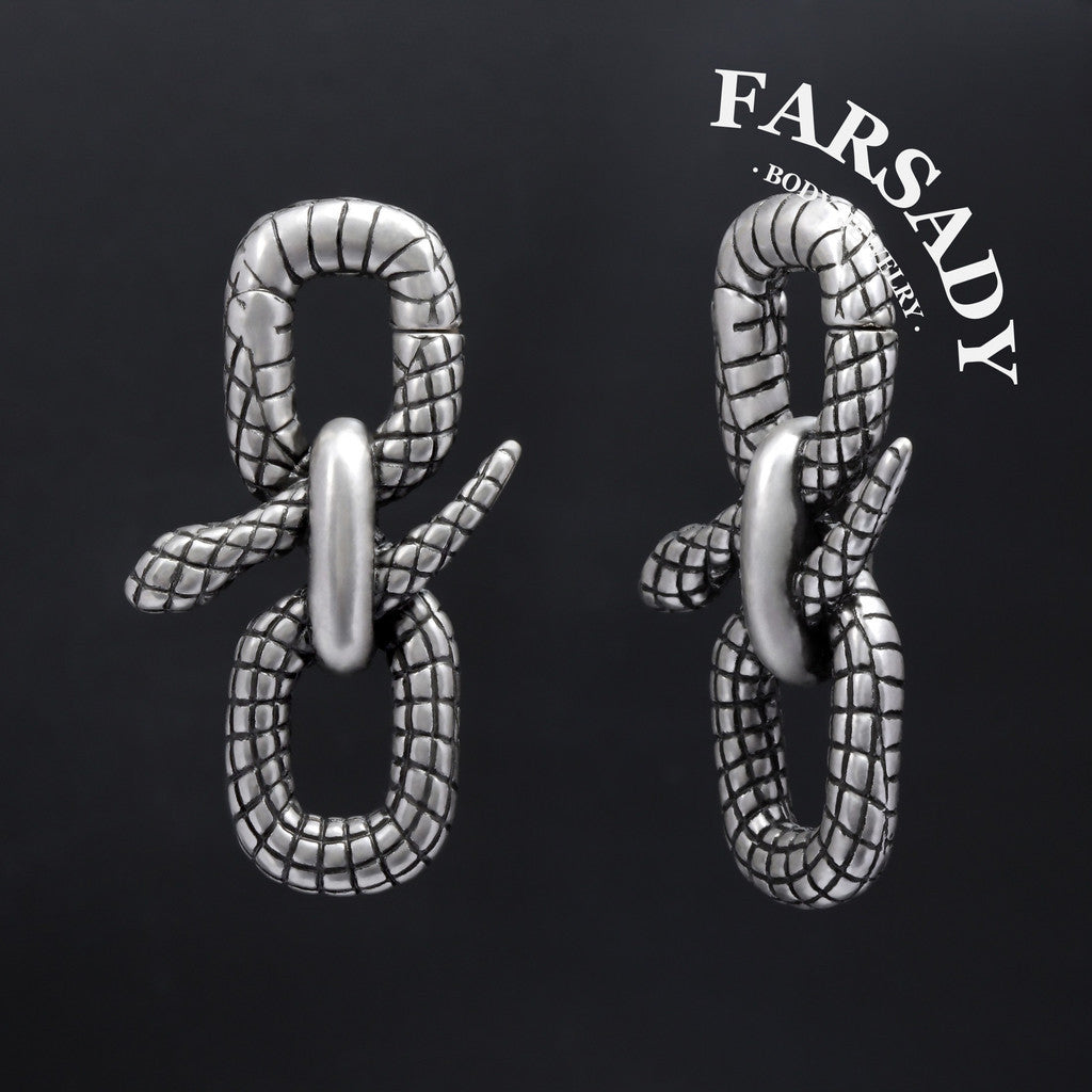 Serpens Volutus - 316L Magnetic Hinged Ear Weights / Fits 3G 2G Stretched Ear Lobes Tunnels Plugs