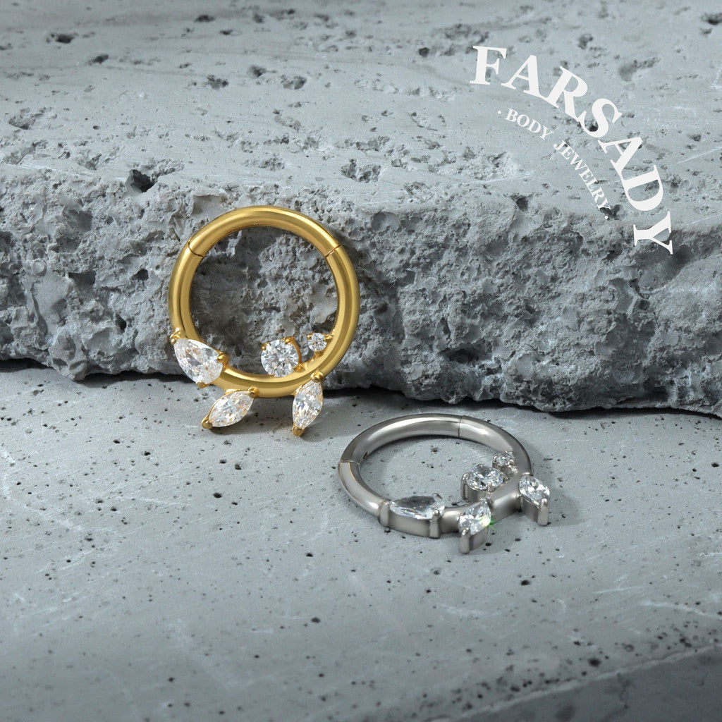 Branch Inspired - ASTM F136 Titanium Hinged Clicker Hoop / Fits 16G Septum Ring Helix Conch Cartilage Earring