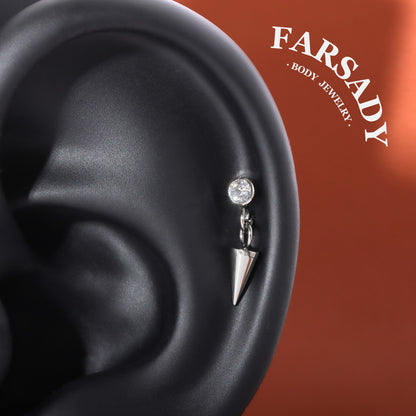 Spire Glint - F136 Titanium Internally Threaded Stud / Fits Cartilage Helix Tragus Lobe Nostril Piercing