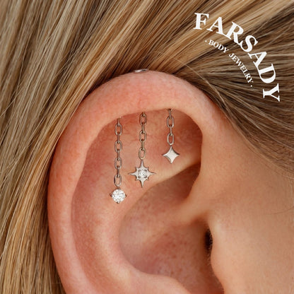 Celestial Frost- Sterling Silver Push In Stud