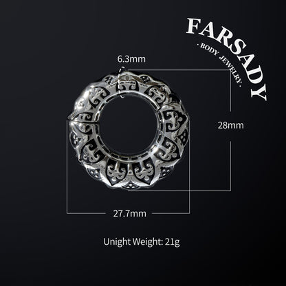Filigree Pattern Ear Weights 2G 6mm Ear Lobe Hanger