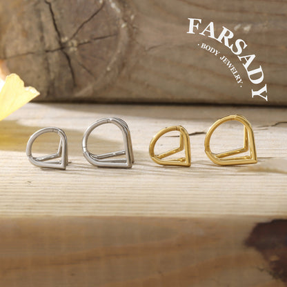 Triple Golden Vortex - ASTM F136 Titanium Hinged Clicker Hoop / Fits 16G Septum Ring Helix Conch Cartilage Earring