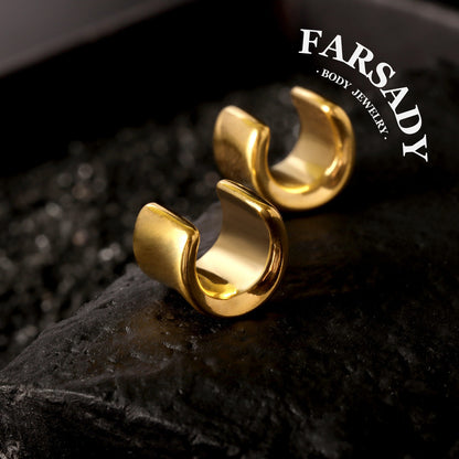 Curva Lenis - 316L C-Shape Ear Tunnels / Fits 00G Stretched Ear Lobes Plugs