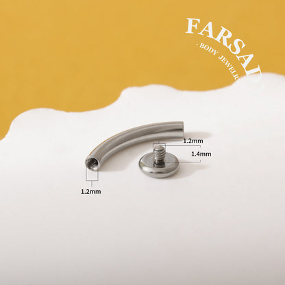 F136 Titanium Curved Navel Post - 14G Internally Threaded Belly Button Bar