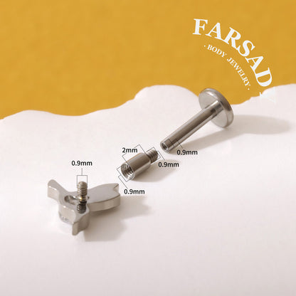 F136 Titanium Earring Post Extender - 2mm Extension Rod for 14G 16G Internal Thread Earrings