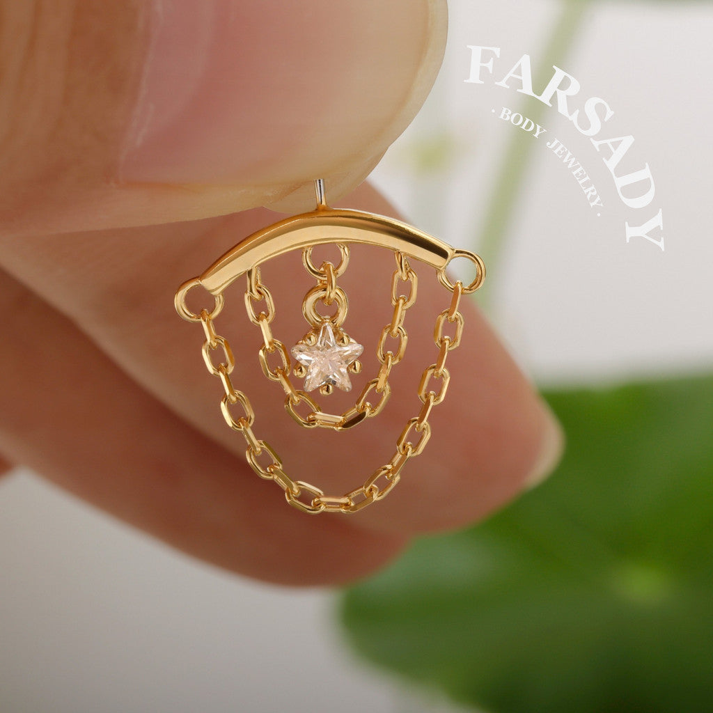 Stellar Shackle - Sterling Silver Push In Stud