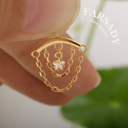 Stellar Shackle - Sterling Silver Push In Stud
