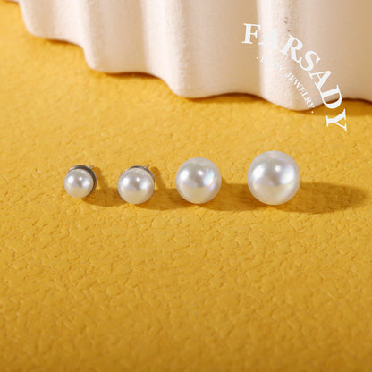 Layer Pearl Ball - F136 Titanium Pearl Replacement Tops / Fits Threadless Ear Studs