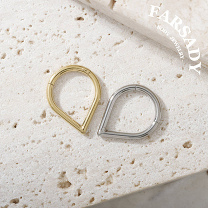 V Apex - ASTM F136 Titanium Hinged Clicker Hoop / Fits 16G Septum Ring Helix Conch Cartilage Earring / Elegant Minimal Piercing, Hypoallergenic Jewelry for Sensitive Skin