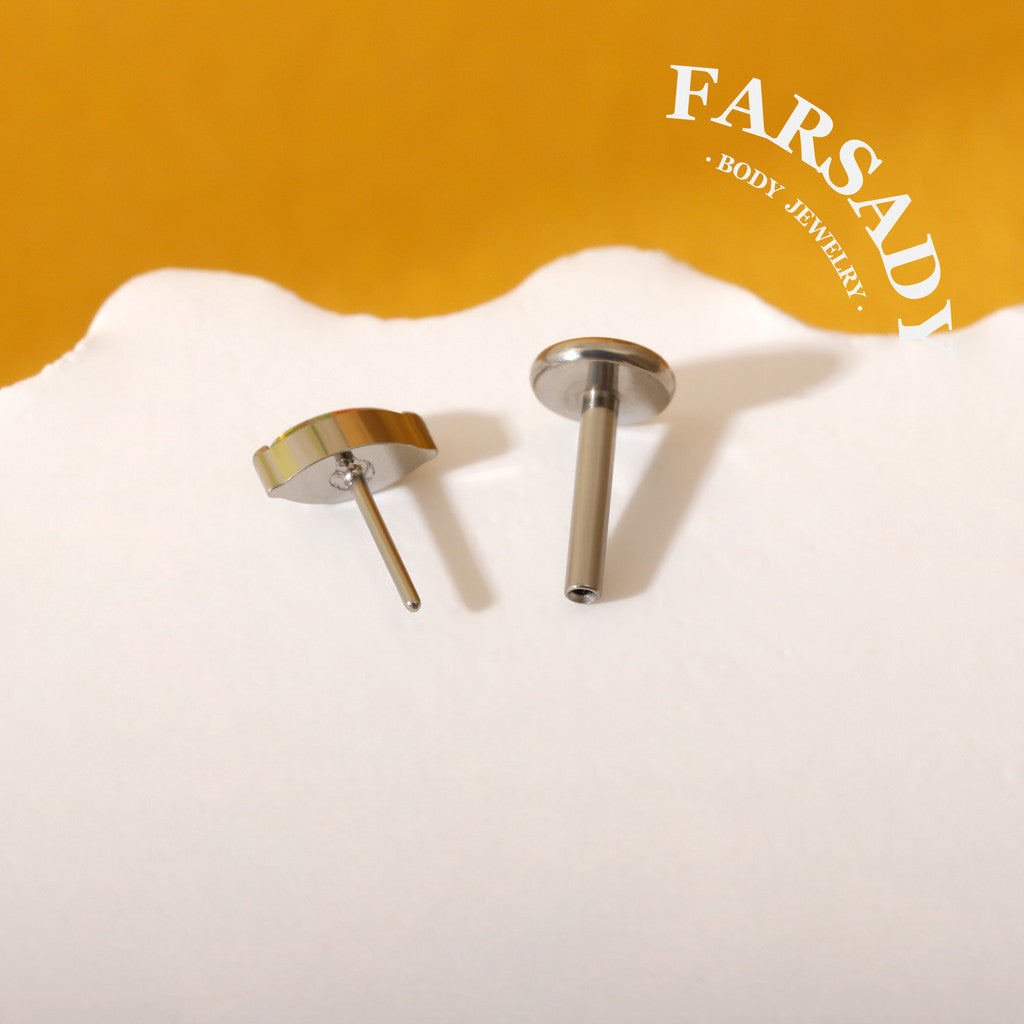 Marquise Opal - F136 Titanium Colorful Opal Replacement Tops / Fits Threadless Ear Studs