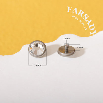 Opal Chroma - F136 Titanium Colorful CZ Replacement Tops / Fits 14G Internal Thread Belly Button Ring