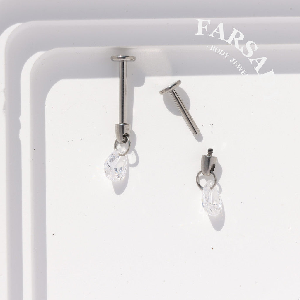 Dew Tear - F136 Titanium Internally Threaded Stud / Fits Cartilage Helix Tragus Lobe Piercing