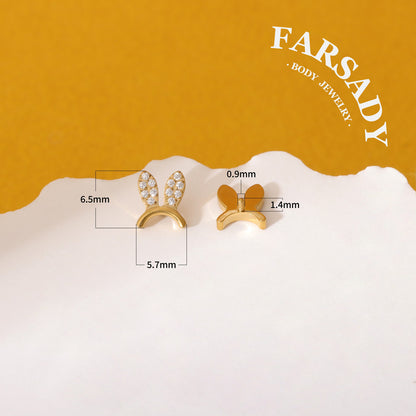 Lunar Ears - F136 Titanium Internally Threaded Stud / Fits Cartilage Helix Tragus Lobe Nostril Piercing