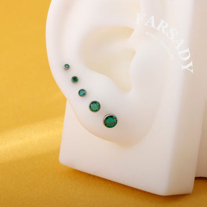 Chroma Gradia - F136 Titanium Colorful CZ Replacement Tops / Fits Internal Thread Ear Studs