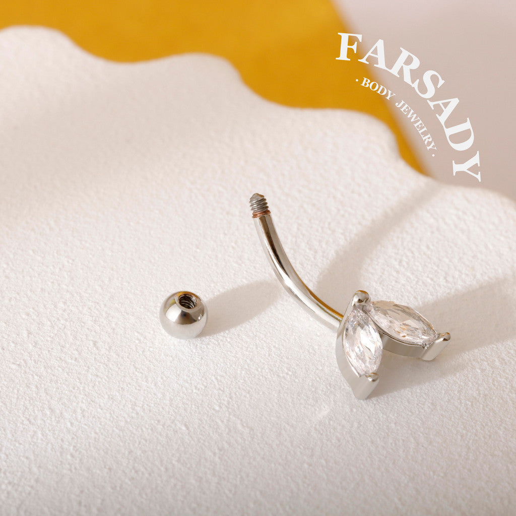 16G Flower Bud Curved Barbell, Silver CZ 8mm Bar Eyebrow Piercings Barbell, CZ Bud Rook Earring, 8mm Cute Rook Barbell