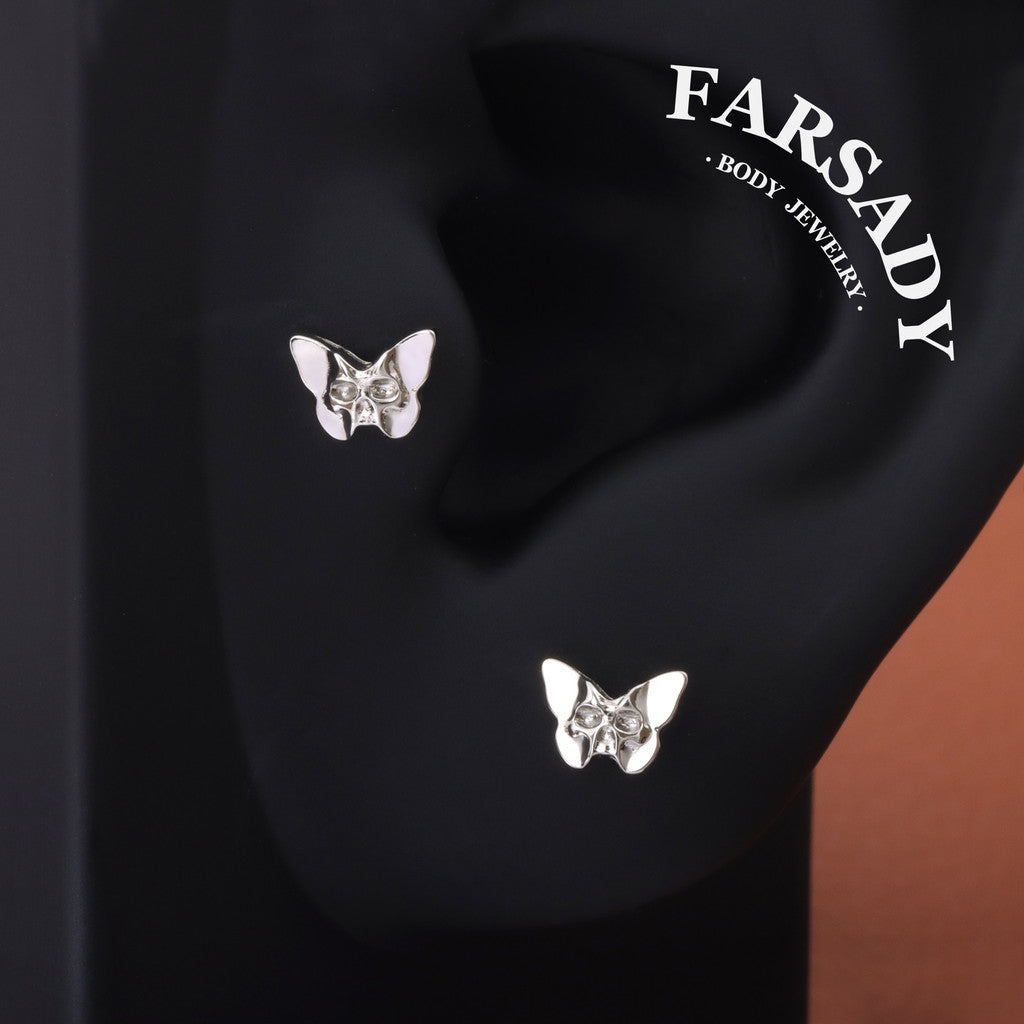 Skull Metamorph - F136 Titanium Internally Threaded Stud / Fits Cartilage Helix Tragus Lobe Nostril Piercing