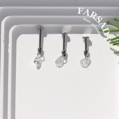 Dew Tear - F136 Titanium Internally Threaded Stud / Fits Cartilage Helix Tragus Lobe Piercing