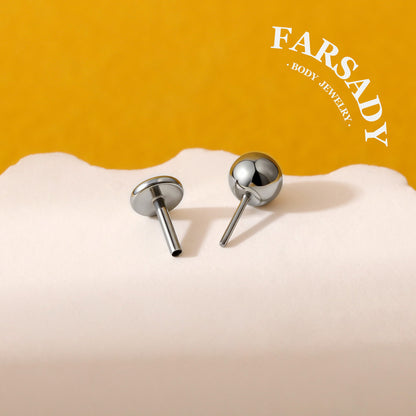Layer Metal Ball - F136 Titanium Replacement Tops / Fits Threadless Ear Studs