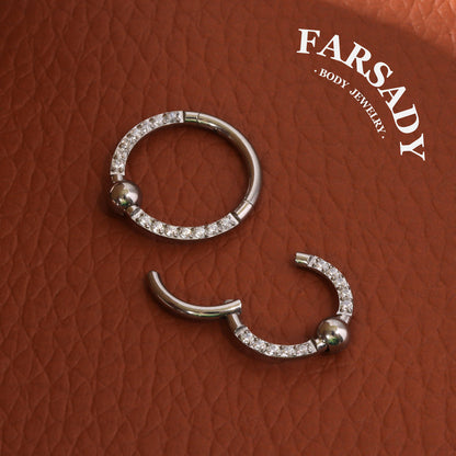 Bead Radiance - F136 Titanium Hinged Clicker Hoop / Fits 16G Septum Ring Helix Conch Cartilage Earring