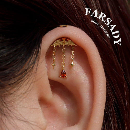 Ruby Vesper - 925 Silver Threadless Stud