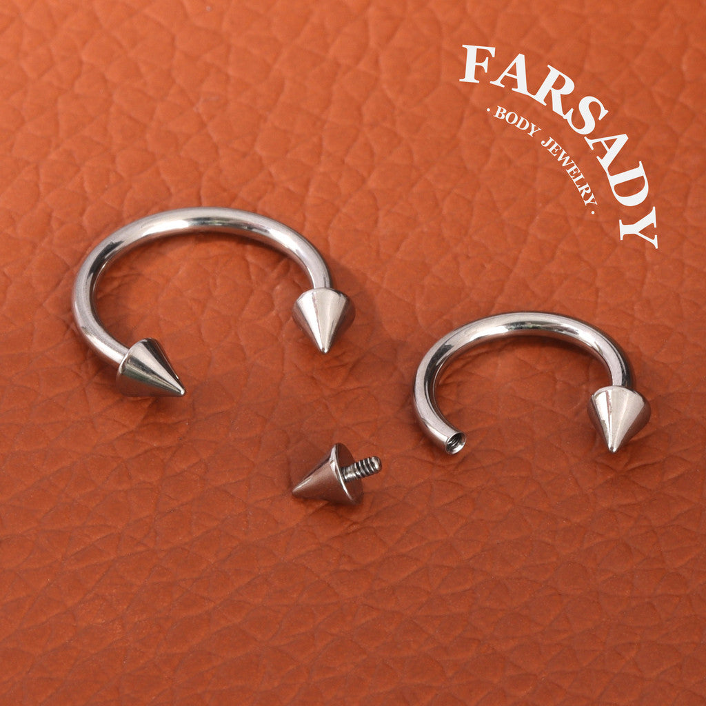 16G Titanium Point CBR Daith Earrings, Internally Threaded Nose Ring, Silver Gold 8mm 10mm Daith Helix Conch Hoop Earring, Horseshoe ring