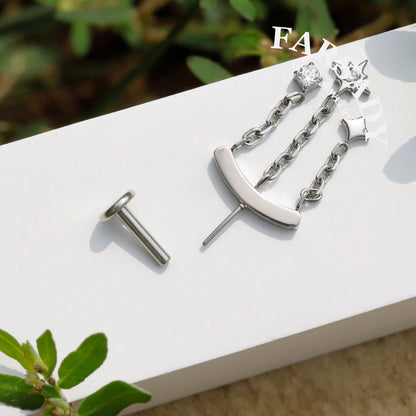 North Glimmer - Sterling Silver Push In Stud