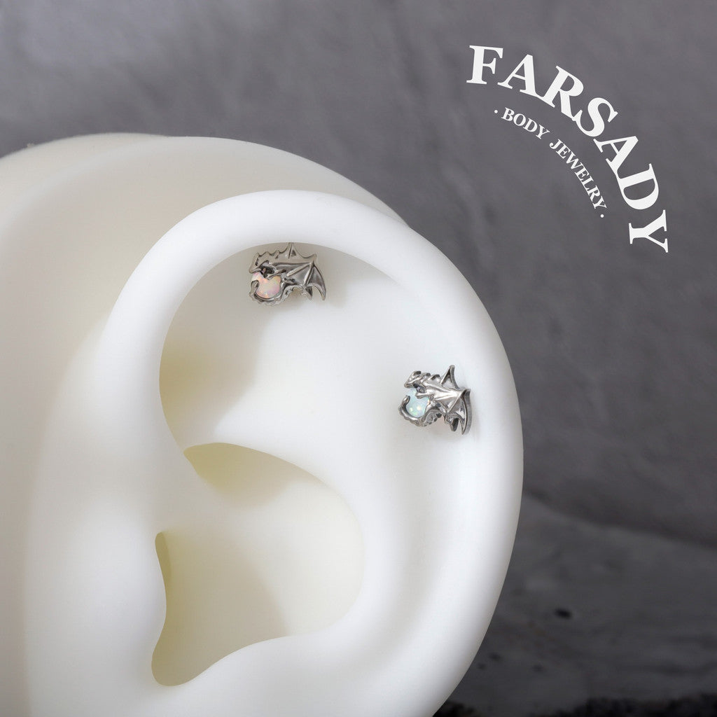 Dragon Opal - F136 Titanium Internally Threaded Stud / Fits Cartilage Helix Tragus Lobe Nostril Piercing