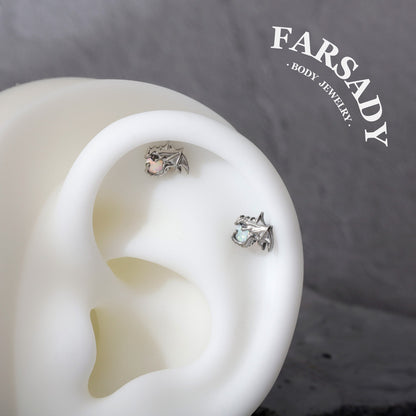 Dragon Opal - F136 Titanium Internally Threaded Stud / Fits Cartilage Helix Tragus Lobe Nostril Piercing