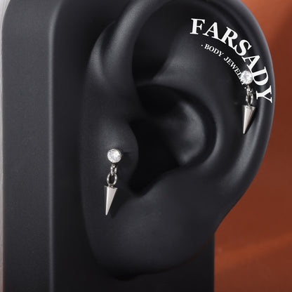 Spire Glint - F136 Titanium Internally Threaded Stud / Fits Cartilage Helix Tragus Lobe Nostril Piercing