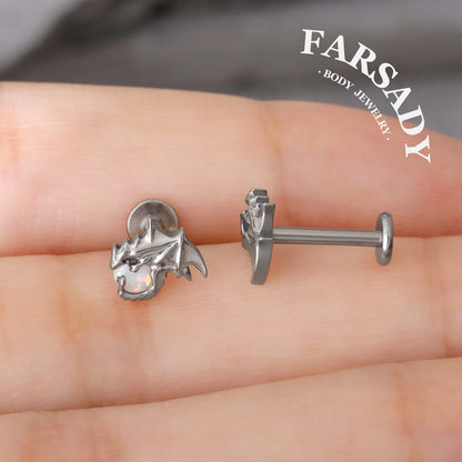Dragon Opal - F136 Titanium Internally Threaded Stud / Fits Cartilage Helix Tragus Lobe Nostril Piercing