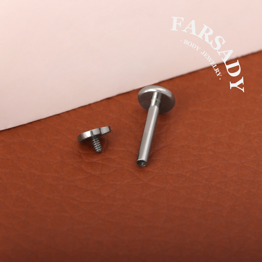Mute Heart - F136 Titanium Internally Threaded Stud / Fits Cartilage Helix Tragus Lobe Nostril Piercing