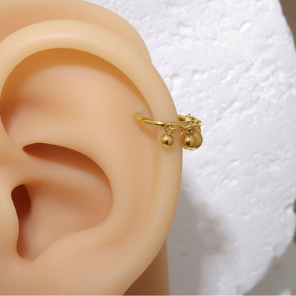 Chime Drop - Bead Dangle Hinged Clicker Hoop / Fits 16G Septum Ring Helix Conch Cartilage Earring