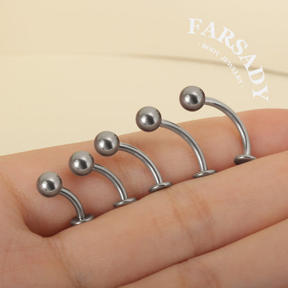 Plain Orb - F136 Titanium Internal Thread Curved Barbell / Fits 14G Navel Piercing