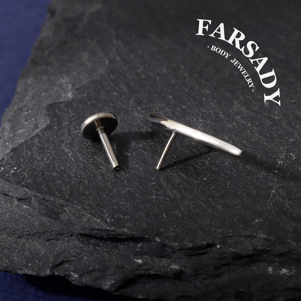 Night Sliver - 925 Silver Threadless Stud / Fits Cartilage Helix Tragus Lobe Earring