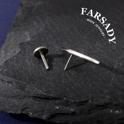 Night Sliver - 925 Silver Threadless Stud / Fits Cartilage Helix Tragus Lobe Earring