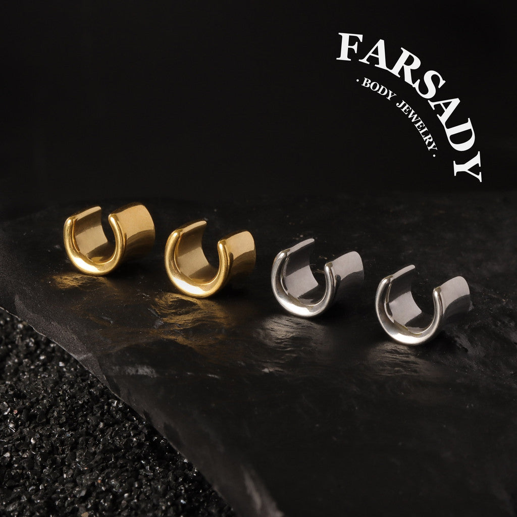 Curva Lenis - 316L C-Shape Ear Tunnels / Fits 00G Stretched Ear Lobes Plugs