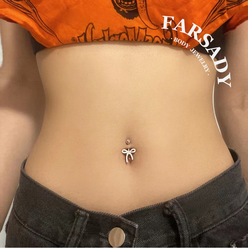 14G S925 Sterling Silver Butterfly Knot CZ Belly Button Ring 6mm 8mm 10mm 12mm Navel Piercing Jewelry Non Healed Piercing Friendly Daily Wear Gift for Her