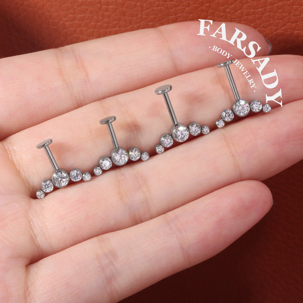 Stellar Arch - F136 Titanium Internally Threaded Stud / Fits Vertical Helix Hidden Rook Earring