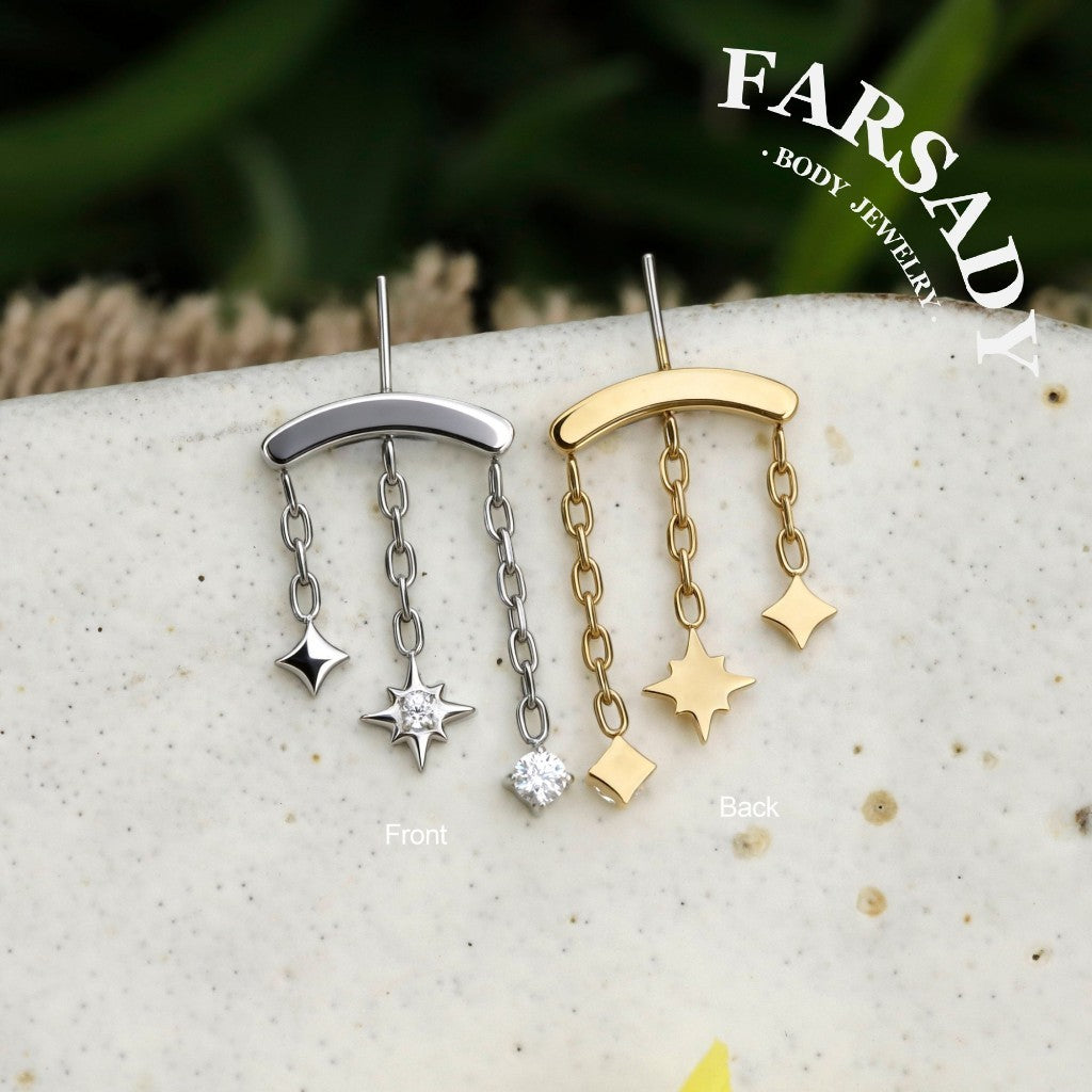 Celestial Frost- Sterling Silver Push In Stud