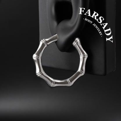 Bambus Annulus - 316L Magnetic Hinged Ear Weights / Fits 3G 2G Stretched Ear Lobes Tunnels Plugs