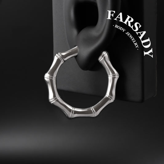 Bambus Annulus - 316L Magnetic Hinged Ear Weights / Fits 3G 2G Stretched Ear Lobes Tunnels Plugs