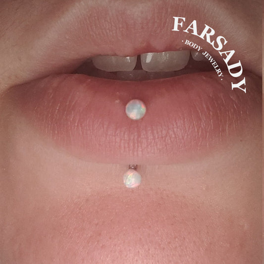 Opal Arc Tide - F136 Titanium Internal Thread Curved Barbell / Fits 16G Rook Daith Earring Lip Eyebrow Piercing