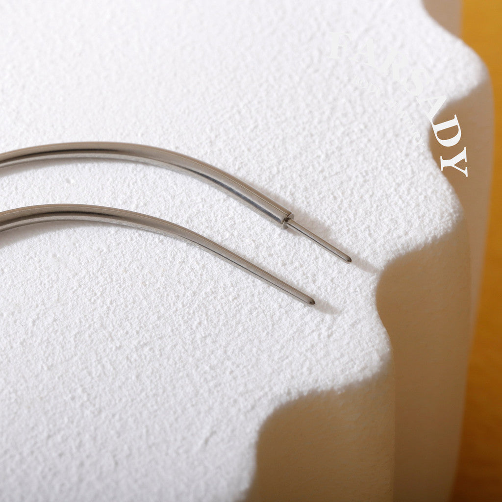F136 Titanium Curved Insertion Taper - 20G 18G 16G 14G Piercing Guide Push Pin for Threadless Ear Stud Belly Button Ring Barbell